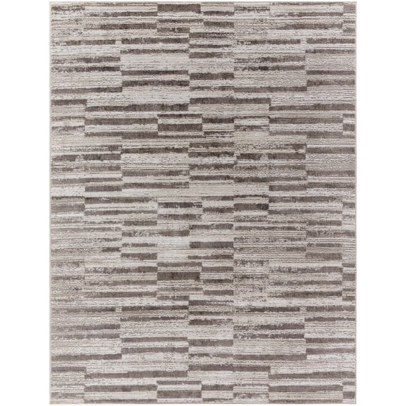 Hauteloom Alaric Living Room, Bedroom Area Rug - Contemporary - Peach, Light Brown, Ivory - 5'3" x 7'