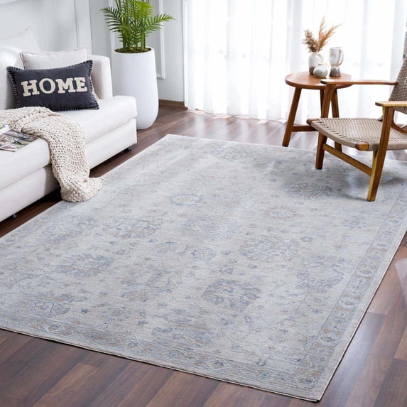 Hauteloom Albuquerque Living Room, Bedroom Area Rug - Traditional - Light Gray, Gray, Charcoal - 18" x 18" Sample