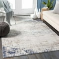 thumbnail image 1 of Hauteloom Alcove Contemporary Abstract Living Room Bedroom Dining Room Area Rug - Modern Distressed Carpet - Blue, Gray, Beige, Cream, Brown - 2' x 3', 1 of 17