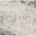 thumbnail image 1 of Hauteloom Alcove Contemporary Abstract Living Room Bedroom Dining Room Area Rug - Modern Distressed Carpet - Blue, Gray, Beige, Cream, Brown - 7'10" Square, 1 of 17