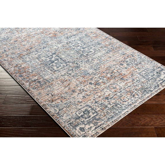 Hauteloom Alderton Living Room, Bedroom Area Rug - Traditional - Navy, Denim, Gray - 2' x 2'11"