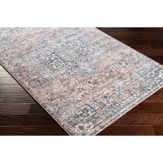 Hauteloom Alderton Living Room, Bedroom Area Rug - Traditional - Navy, Denim, Gray - 2'4" x 3'9"