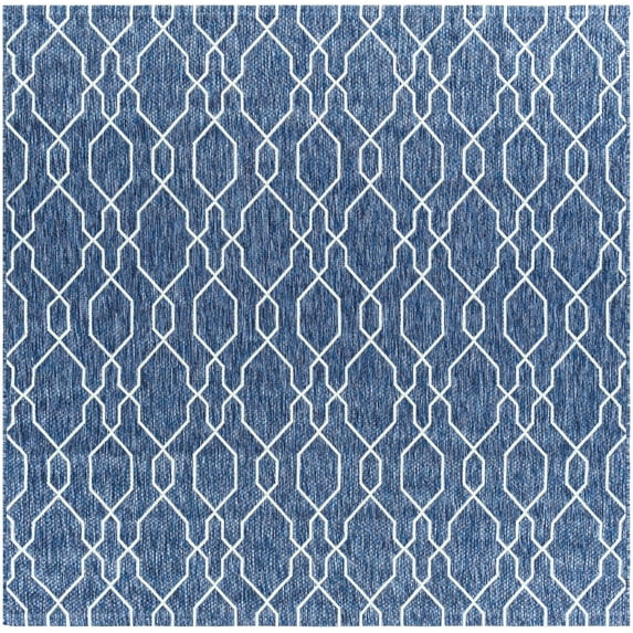 Hauteloom Aldford Living Room, Bedroom Patio Outdoor Area Rug - Beige, Blue - 6'7"