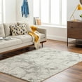 thumbnail image 1 of Hauteloom Aldis Recycled Material Living Room, Bedroom Area Rug - Machine Washable - Bohemian Neutral Abstract - Beige, Brown, Gray - 4'11" x 7', 1 of 6