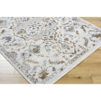 Hauteloom Aldona Living Room, Bedroom Area Rug - Traditional - Ivory, Taupe, Slate Gray - 5'3" x 7'