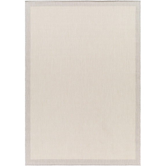 Hauteloom Aleid Living Room, Bedroom Patio Outdoor Area Rug - Contemporary - Bone, Cloud Gray, Dark Gray - 18" Sample