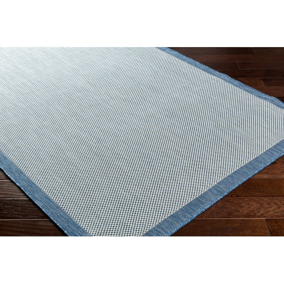 Hauteloom Aleid Living Room, Bedroom Patio Outdoor Area Rug - Contemporary - Arctic Stone, Royal Denim, Steel - 7'10" x 10'