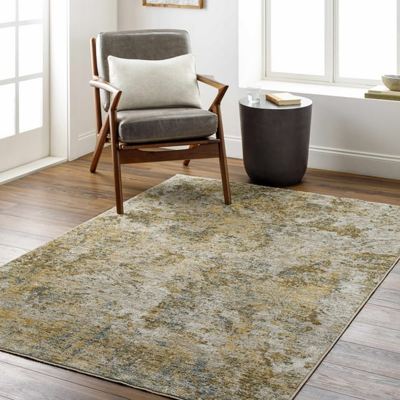 Hauteloom Aleka Living Room, Bedroom Area Rug - Green, Brown, Orange - 6'7" x 9'6"