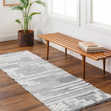 Hauteloom Alem Living Room, Bedroom Area Rug - Global - High Pile - Gray - 2'1" x 3'9"