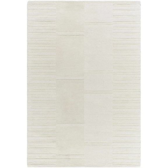 Hauteloom Alisha Wool Living Room, Bedroom Area Rug - Contemporary - Light Silver, Ash - 18" x 18" Sample