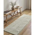 thumbnail image 1 of Hauteloom Allard Hallway, Kitchen Machine Washable Runner Rug - Contemporary - High Pile - Beige, Lime Green - 2'7" x 7'3", 1 of 11