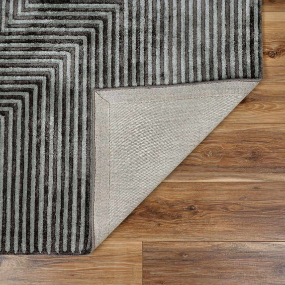 Hauteloom Allston Living Room, Bedroom Area Rug - Contemporary - Medium Gray, Green - 3' x 5'