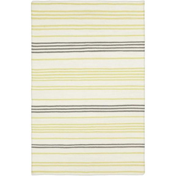 Hauteloom Aloma Wool Living Room, Bedroom Area Rug - Solid & Striped - Peach, Olive, Charcoal - 2' x 3'