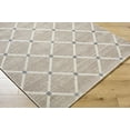 thumbnail image 1 of Hauteloom Alpana Hand Woven Wool Blend Soft Trellis Area Rug - Machine Washable Diamond Carpet for Living Room, Bedroom, Dining Room - Beige, Ivory, Slate Gray - 27" x 45", 1 of 4