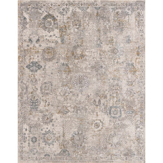 Hauteloom Alroy Hallway, Kitchen Runner Rug - Traditional - Natural Gray, Nutmeg, Neutral - 2'7" x 7'3"