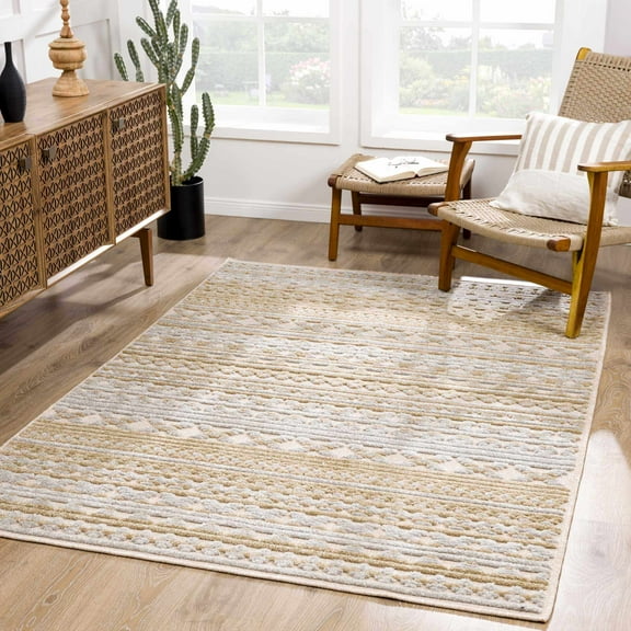 Hauteloom Alvan Living Room, Bedroom Machine Washable Area Rug - Brown, Beige - 2' x 2'10"