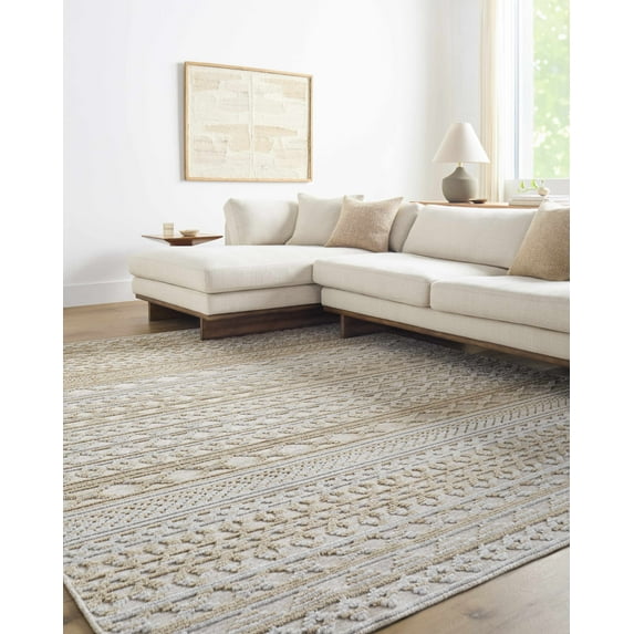 Hauteloom Alvan Living Room, Bedroom Machine Washable Area Rug - Brown, Beige - 5' x 7'2"
