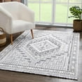 thumbnail image 1 of Hauteloom Alya Hallway, Kitchen Runner Rug - Bohemian, Transitional - High Pile - Gray, Light Gray, White - 2'7" x 7'3", 1 of 6