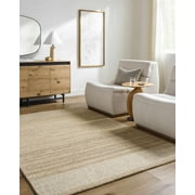 Hauteloom Rumi Wool Living Room, Bedroom Area Rug - Farmhouse - Beige, Light Beige - 2 x 3