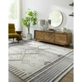thumbnail image 1 of Hauteloom Amaga Moroccan Farmhouse Living Room Bedroom Area Rug - Soft Shaggy High Low Carpet - High Pile - Bohemian - Brown, Beige, Cream - 5'3" x 7', 1 of 19