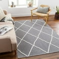thumbnail image 1 of Hauteloom Amani Living Room, Bedroom Machine Washable Area Rug - Bohemian Modern Farmhouse - Moroccan Trellis - Gray, White - 5' x 7'2", 1 of 10