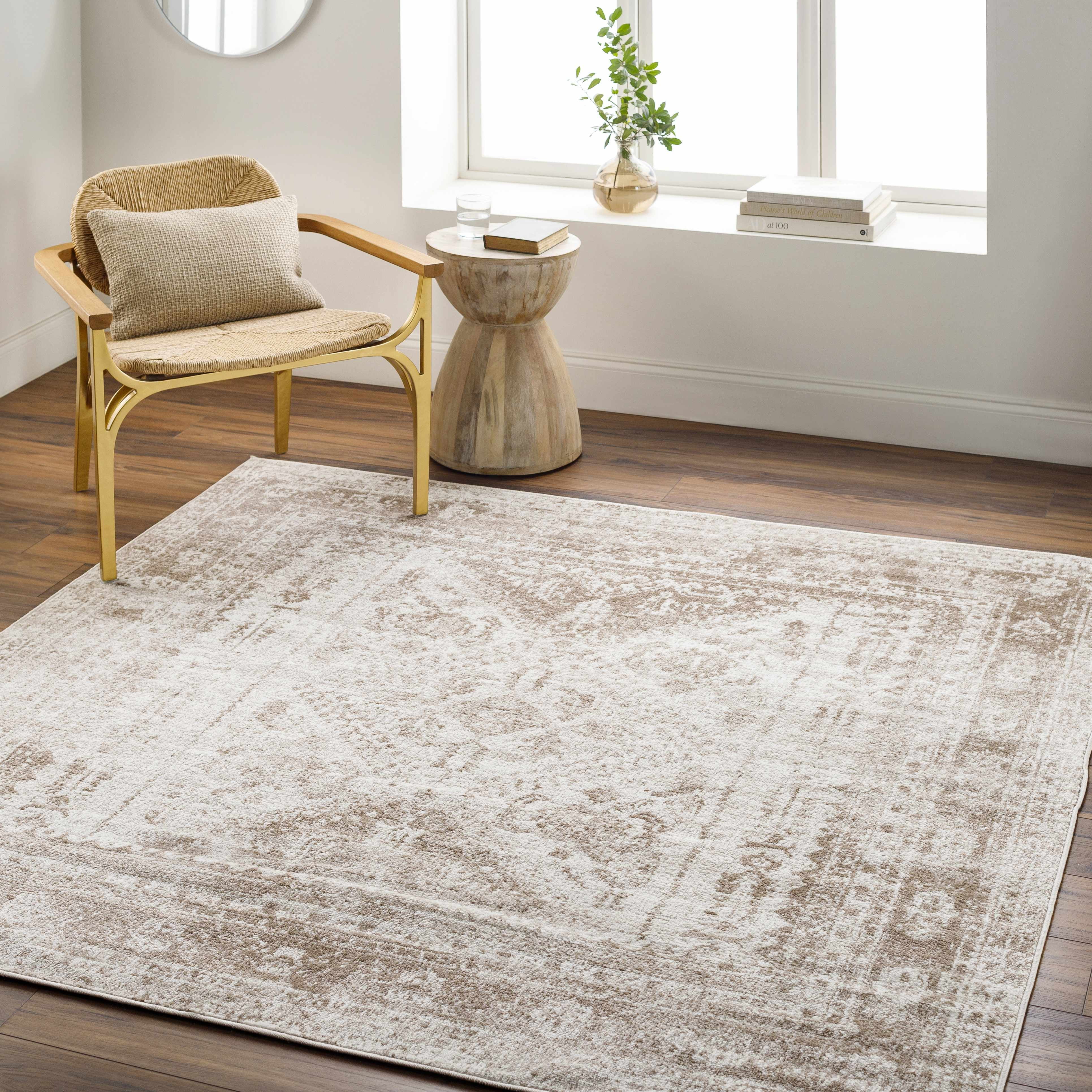 Hauteloom Ameya Living Room, Bedroom Area Rug - Traditional Bohemian Medallion Carpet - Brown ...