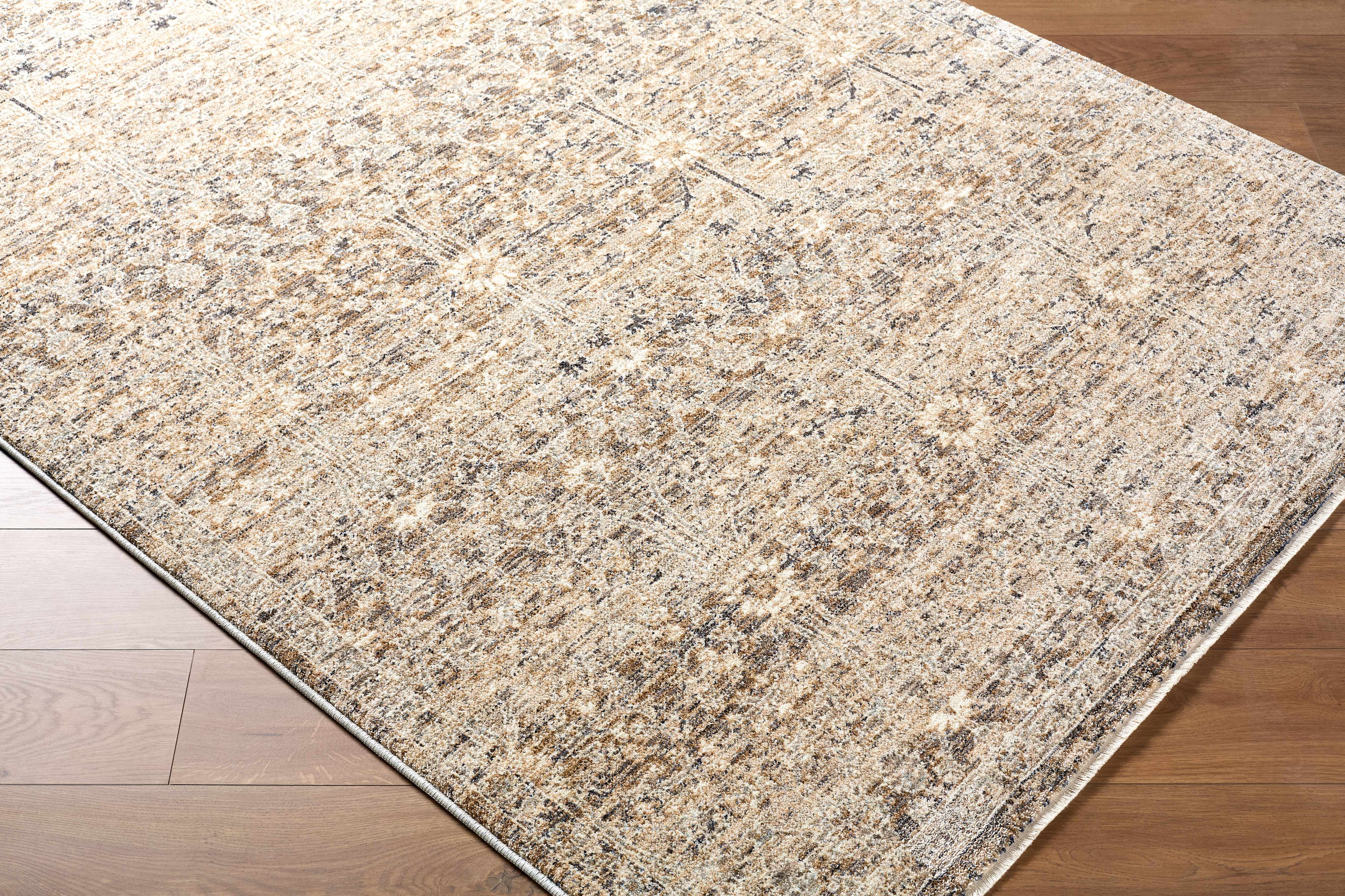 Hauteloom Ammiel Living Room, Bedroom Area Rug - Traditional - Cream, Tan, Gray - 3'11" x 5'7"