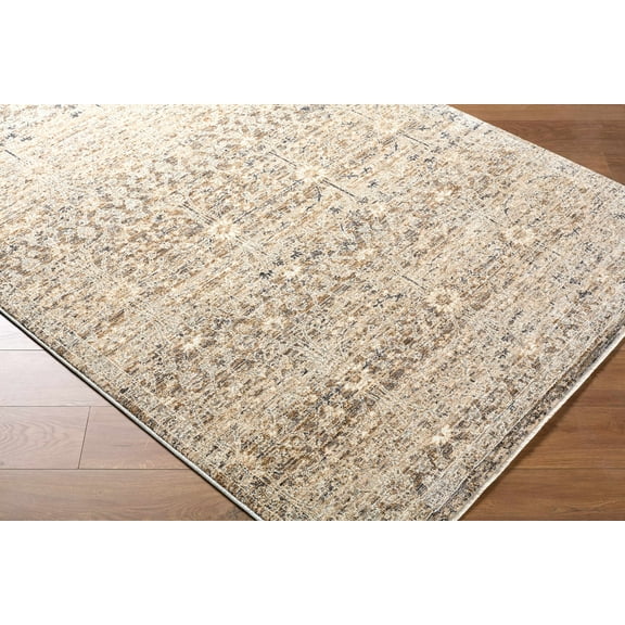 Hauteloom Ammiel Living Room, Bedroom Area Rug - Traditional - Cream, Tan, Gray - 9' x 12'6"