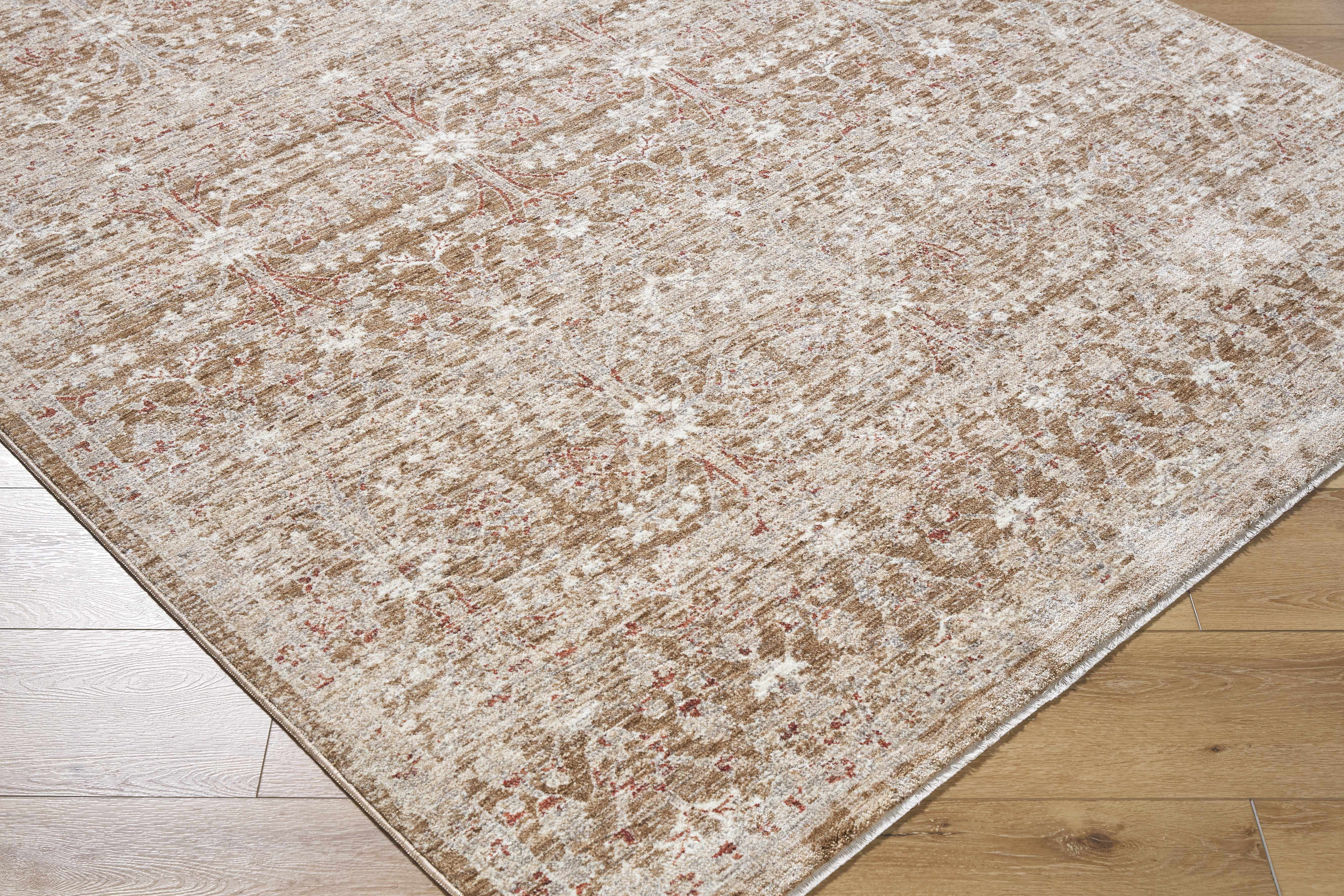 Hauteloom Ammiel Living Room, Bedroom Area Rug - Traditional - Tan, Cream, Dark Red - 7'10" x 10'4"