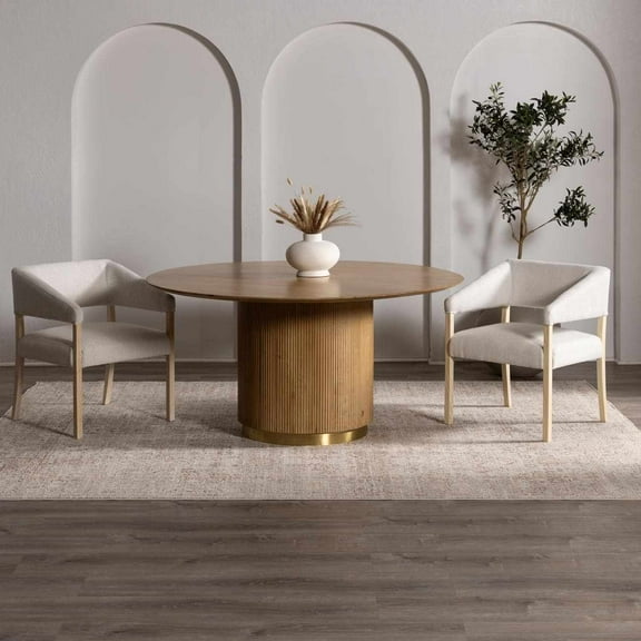 Hauteloom Amondi Living Room, Bedroom Area Rug - Traditional - Taupe, Medium Gray, Cream - 6'7" x 9'