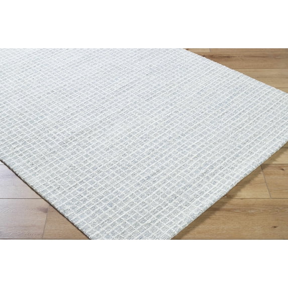 Hauteloom Anahid Wool Hallway, Kitchen Runner Rug - Contemporary - Light Silver, White - 3' x 10'