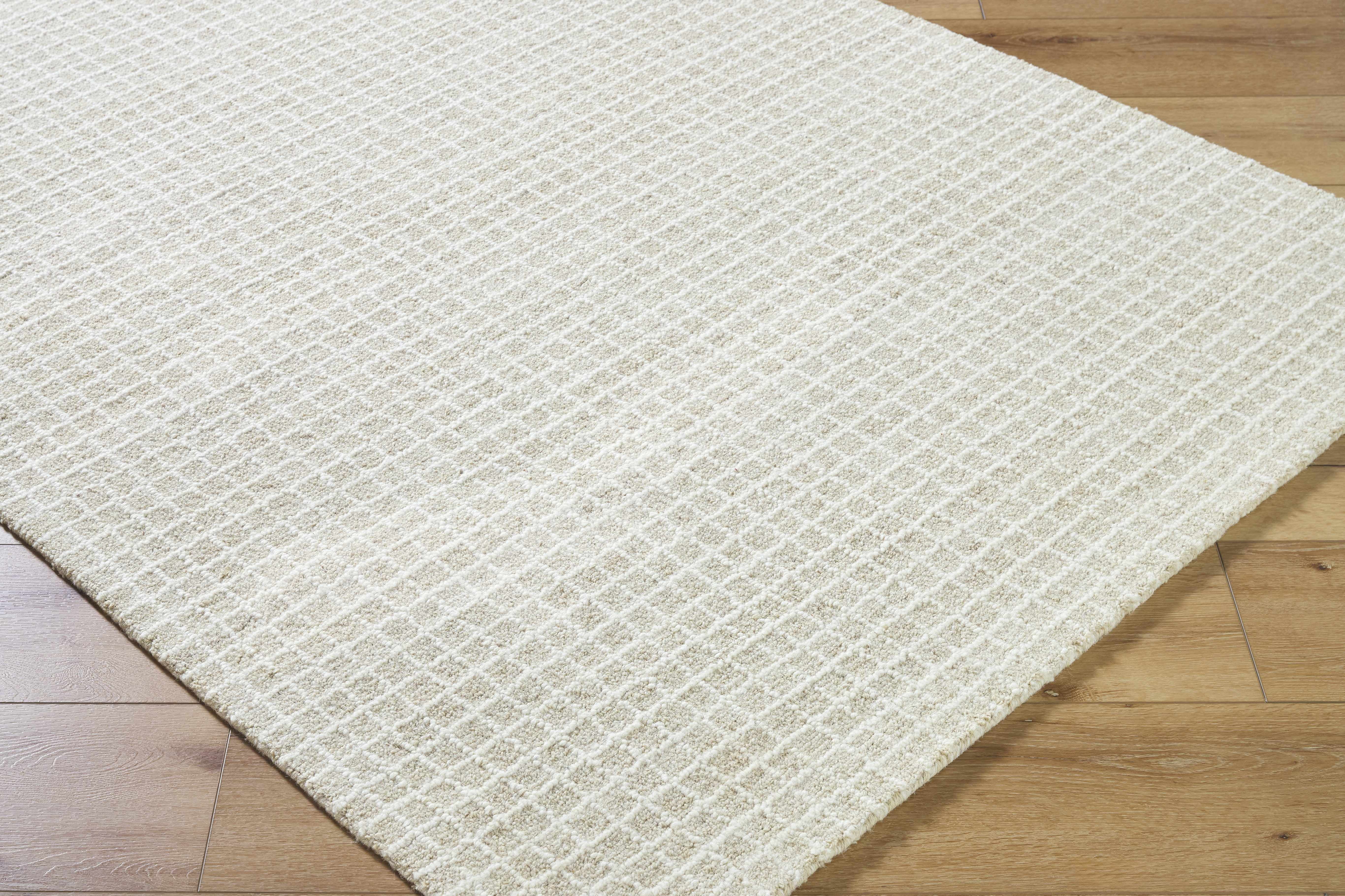 Hauteloom Anahid Wool Living Room, Bedroom Area Rug - Contemporary - Bone, Off White - 10' x 14'