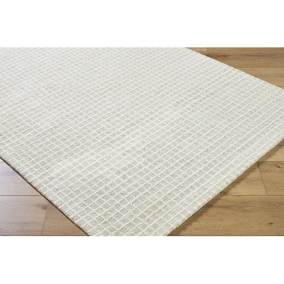 Hauteloom Anahid Wool Living Room, Bedroom Area Rug - Contemporary - Bone, Off White - 9' x 12'