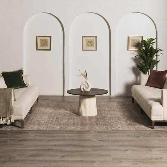 Hauteloom Anakin Bohemian Vintage Medallion Area Rug - Farmhouse Oriental Floral Carpet for Living Room, Bedroom, Dining Room - Ivory, Light Brown, Dark Brown - 2'1" x 3'9"