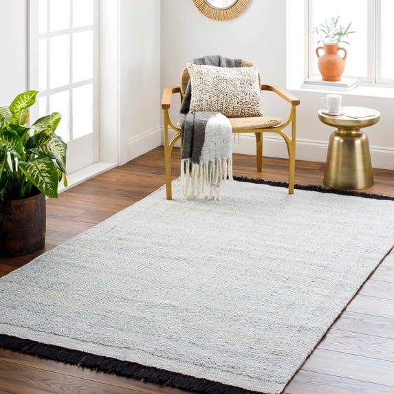 Hauteloom Anane Recycled Material Living Room, Bedroom Area Rug - Gray, Purple - 9' x 12'