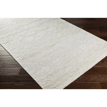Hauteloom Angaston Jute Living Room, Bedroom Area Rug - Contemporary - Ivory, Black, Dark Red - 5' x 7'6"