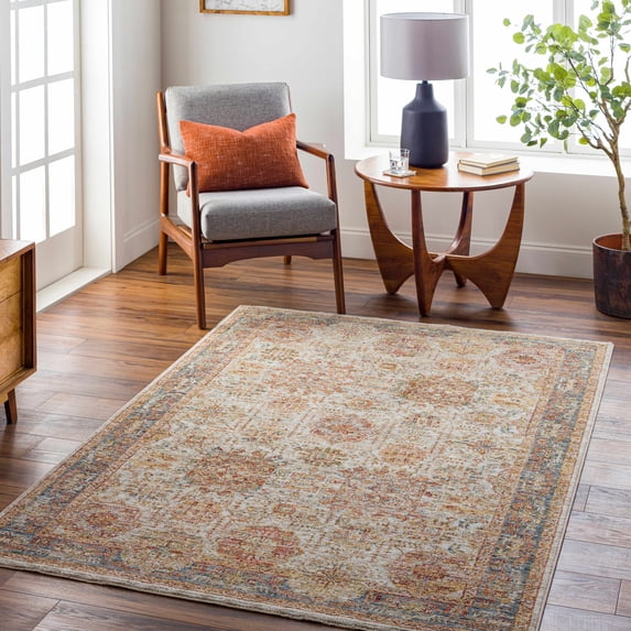 Hauteloom Ange Living Room, Bedroom Area Rug - Brown, Gray - 6'7" x 9'6"