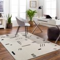 thumbnail image 1 of Hauteloom Anise Bohemian Living Room, Bedroom Area Rug - Modern Boho Farmhouse - Abstract Geometric Carpet - Cream, Beige, Black, Bone - 5' x 7', 1 of 6