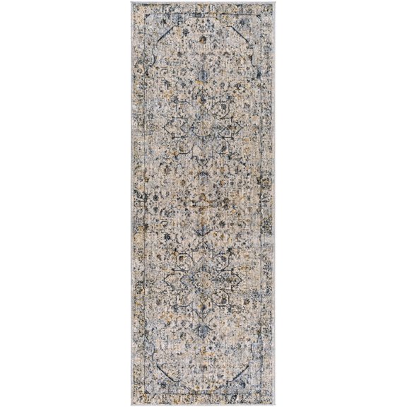 Hauteloom Anmoore Hallway, Kitchen Runner Rug - Gray, Beige, Green - 2'7" x 10'