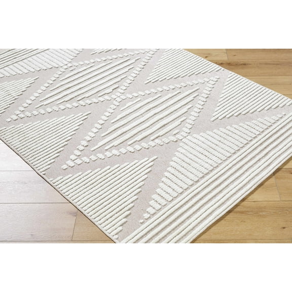Hauteloom Annika Living Room, Bedroom Machine Washable Area Rug - Bohemian, Transitional - Tan, Off White - 3'3" x 5'