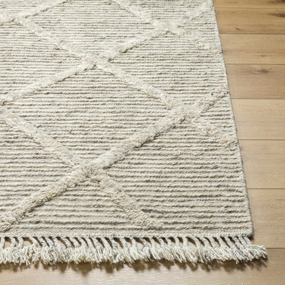 Hauteloom Arata Wool Living Room, Bedroom Area Rug - Beige, Brown - 9' x 12'