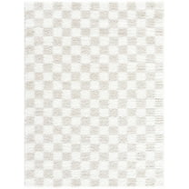 Hauteloom Ardice Living Room, Bedroom Area Rug - Contemporary - Plush Pile - Ivory, Peach - 18" x 18" Sample