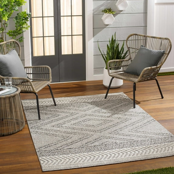 Hauteloom Areli Living Room, Bedroom Patio Outdoor Area Rug - Gray, Purple, Brown - 7'10" x 10'