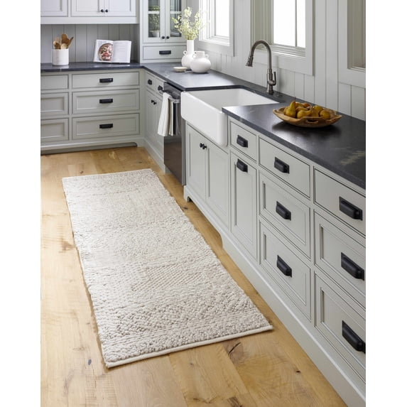 Hauteloom Arezo Recycled Material Hallway, Kitchen Runner Rug - Contemporary - Light Gray, Nutmeg, Cloud Gray - 2'6" x 8'