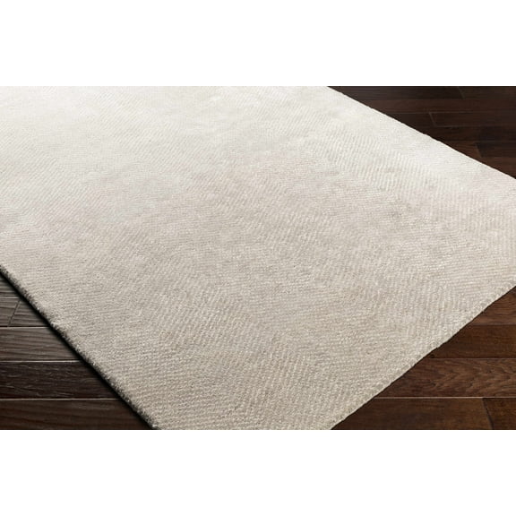 Hauteloom Arkadelphia Living Room, Bedroom Area Rug - Solid & Striped - Light Gray, Off White - 2' x 3'