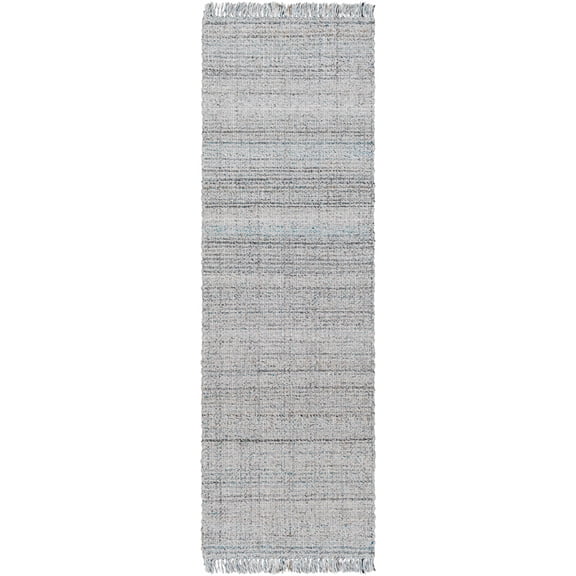 Hauteloom Aron Recycled Material Hallway, Kitchen Runner Rug - Contemporary - Light Slate, Charcoal, Dark Red - 2'6" x 8'