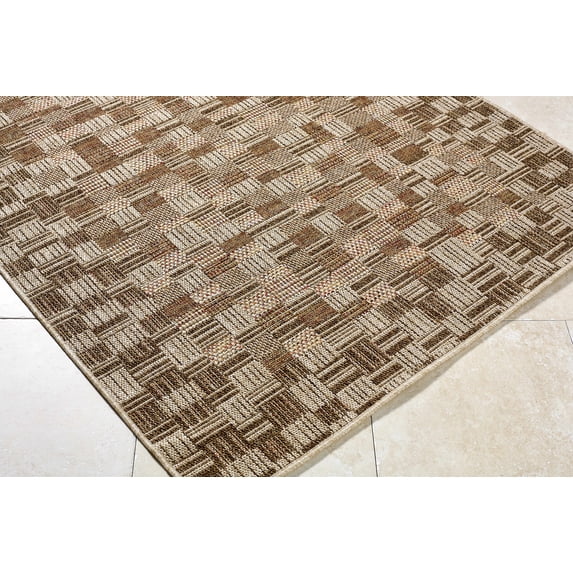 Hauteloom Arshad Living Room, Bedroom Patio Outdoor Area Rug - Traditional, Transitional - Burnt Sienna, Sandstone, Terracotta - 7'6" x 10'