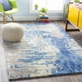 thumbnail image 1 of Hauteloom Aspers Wool Living Room, Bedroom Area Rug - Modern Abstract Contemporary Carpet - Blue, Brown, Cream - 2' x 3', 1 of 19
