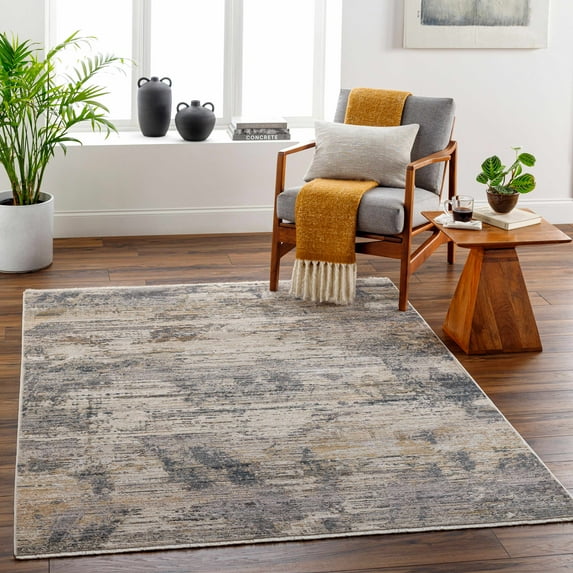 Hauteloom Asuna Living Room, Bedroom Area Rug - Contemporary - Beachhouse, Taupe, Smoke - 18" Sample