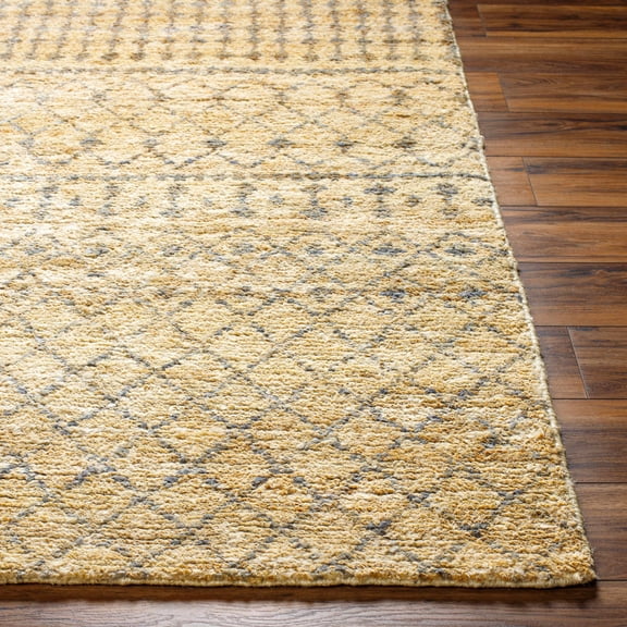 Hauteloom Atifa Jute Living Room, Bedroom Area Rug - Bohemian, Transitional - Straw, Dark Brown, Copper - 8' x 10'